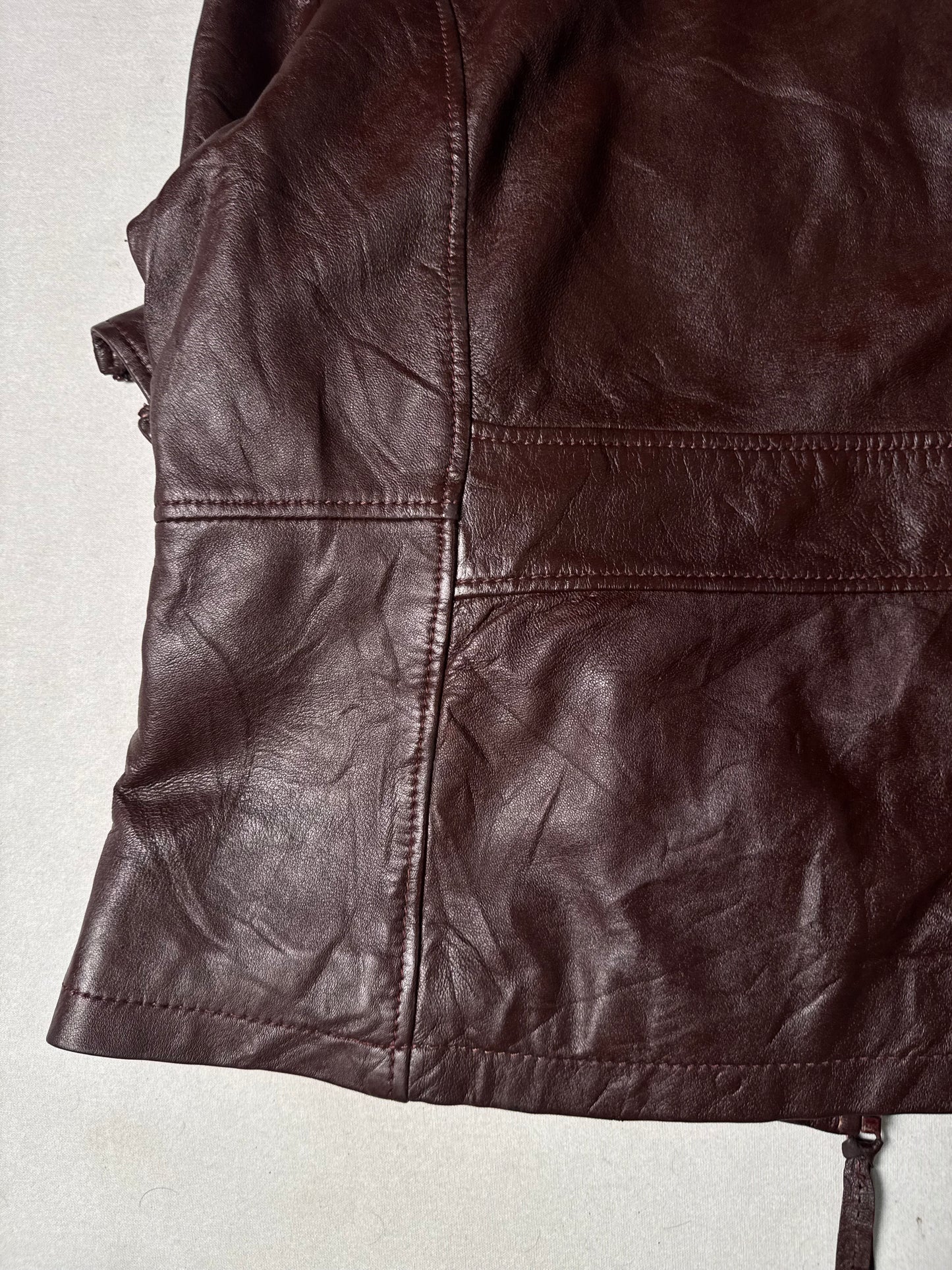 Brown Real Leather Jacket (Size S) Women’s
