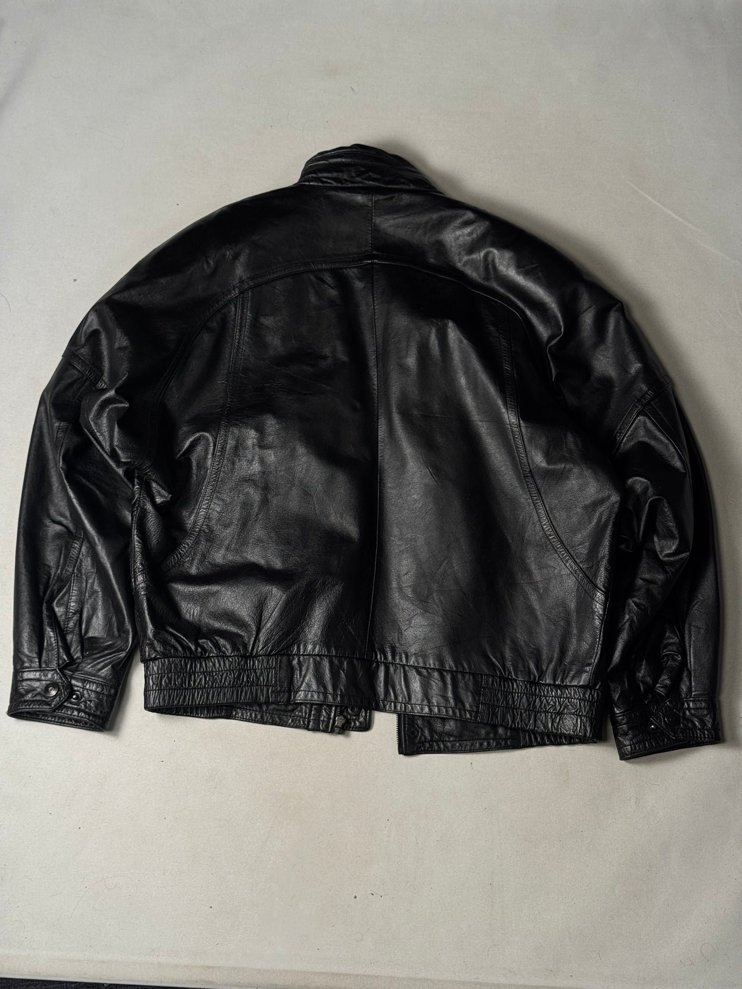Black Real Leather Jacket (Size M)