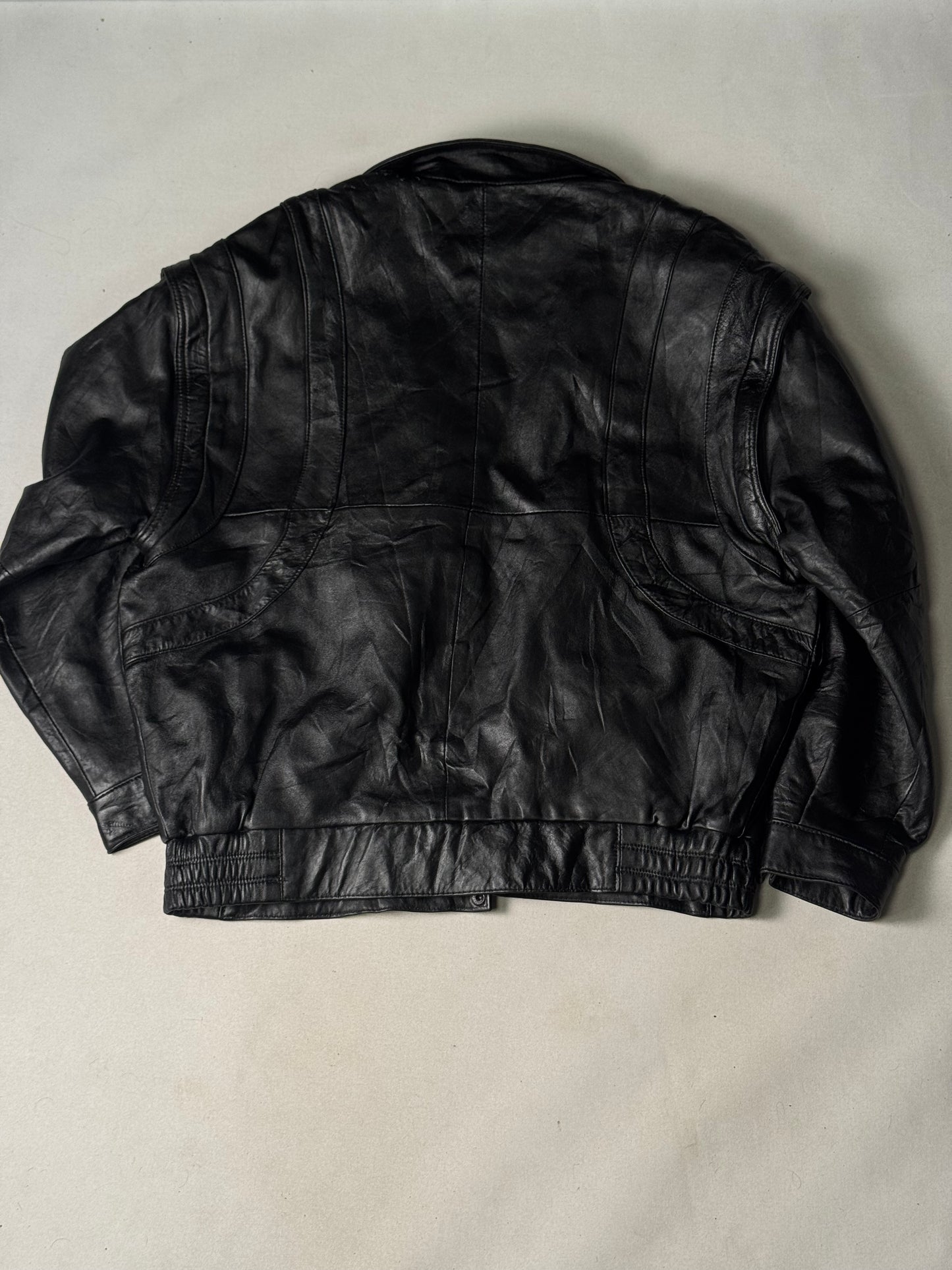 Black Real Leather Jacket (Size M)