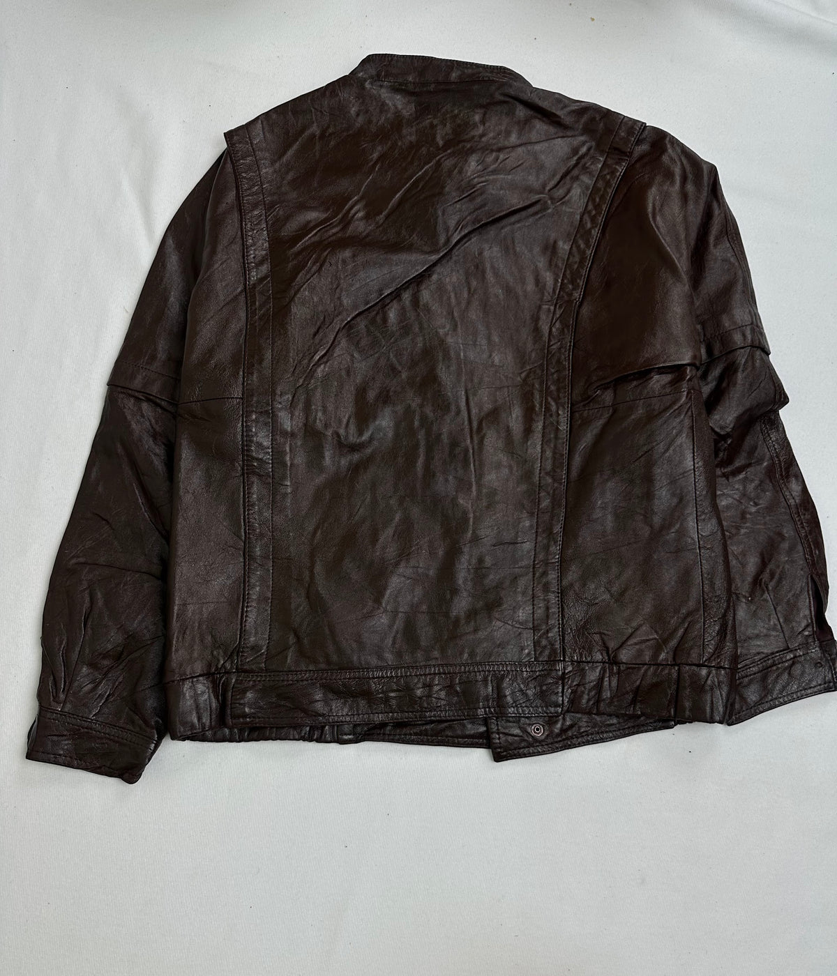 Low leather band collar snapping at the throat