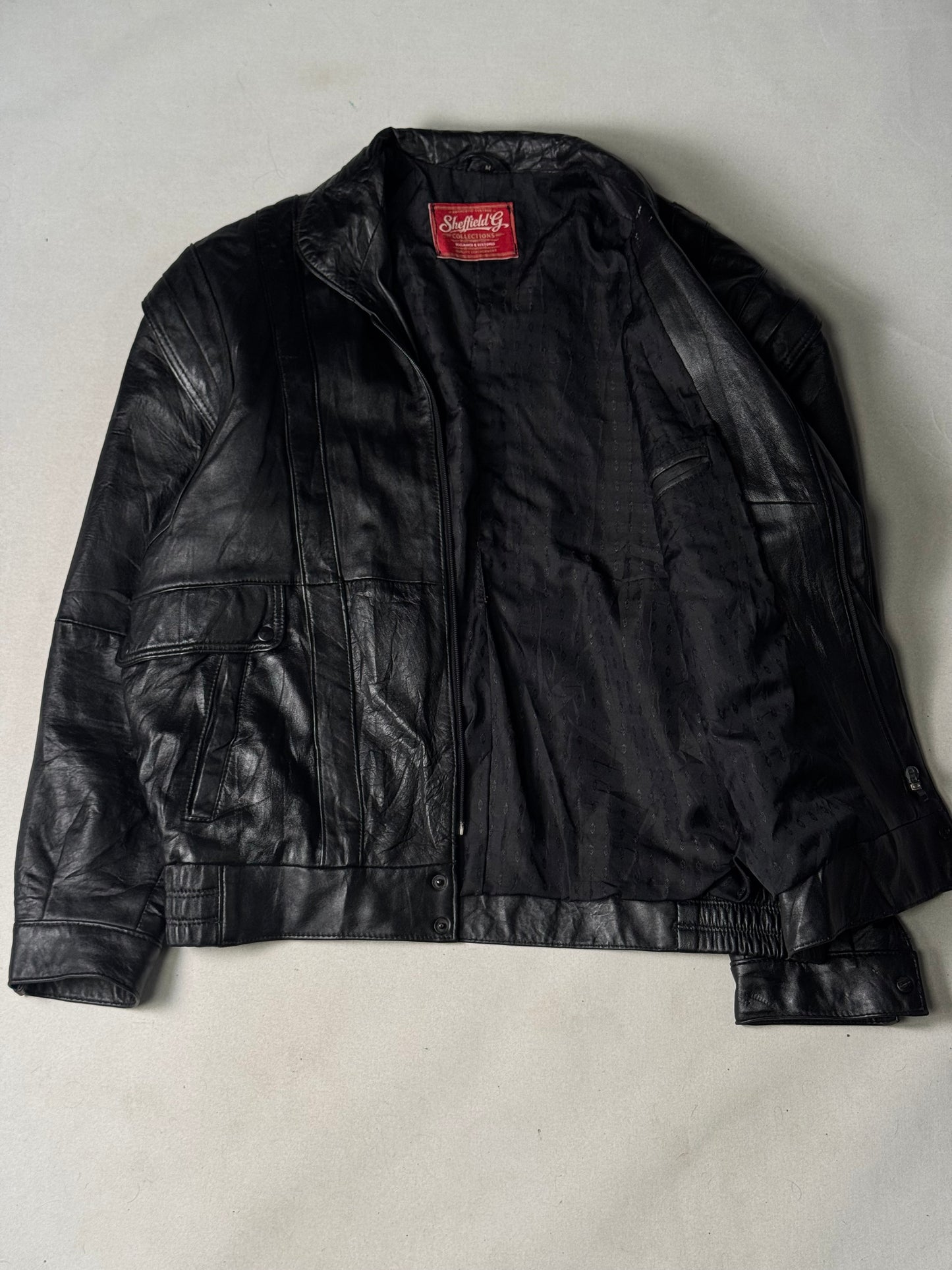 Black Real Leather Jacket (Size M)