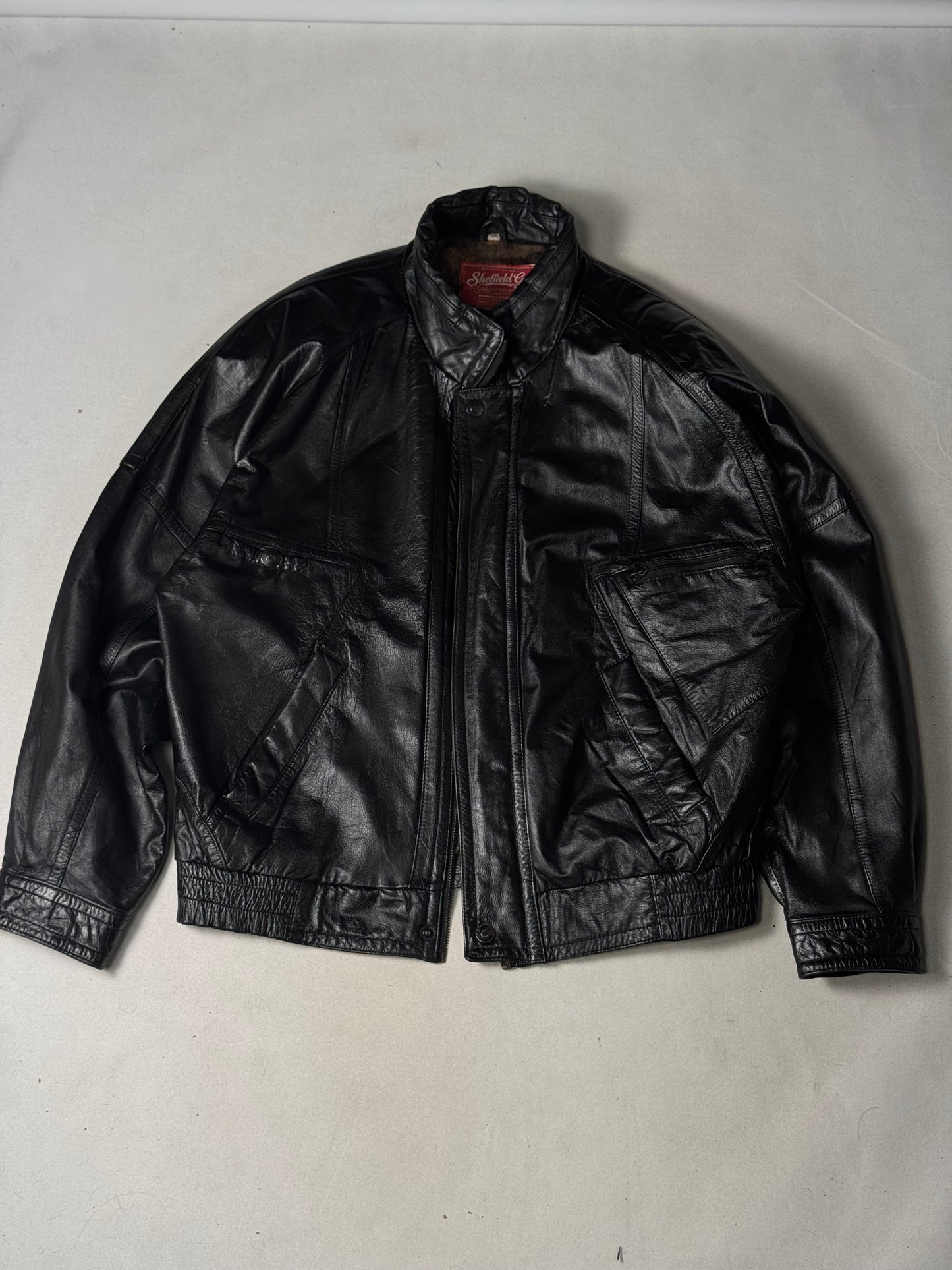 Black Real Leather Jacket (Size M)