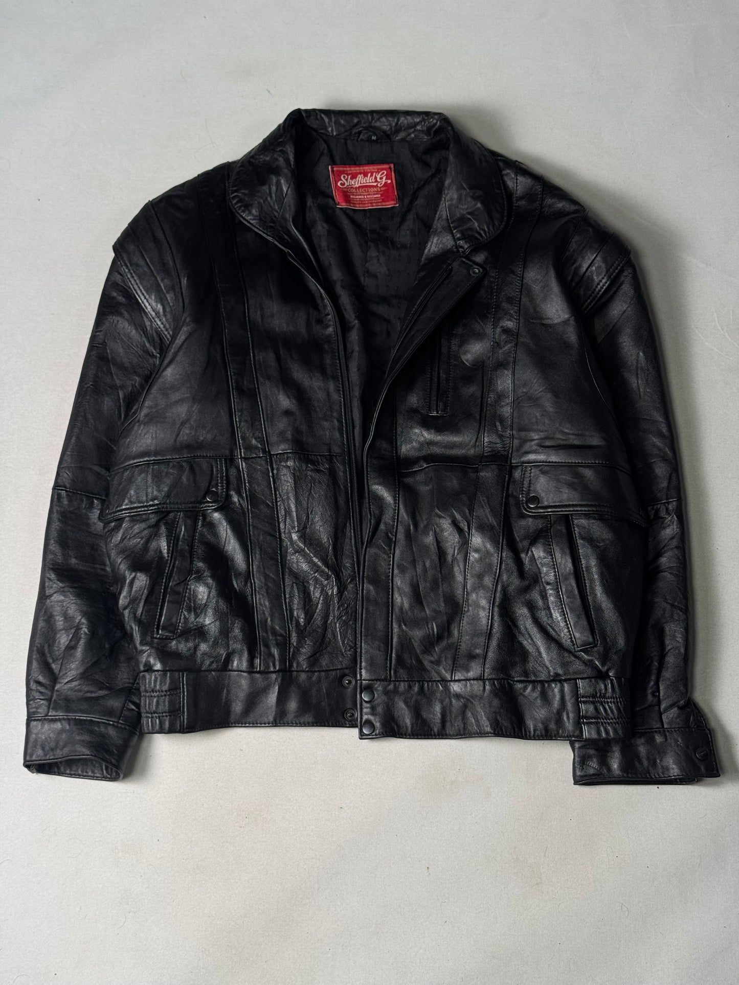 Black Real Leather Jacket (Size M)