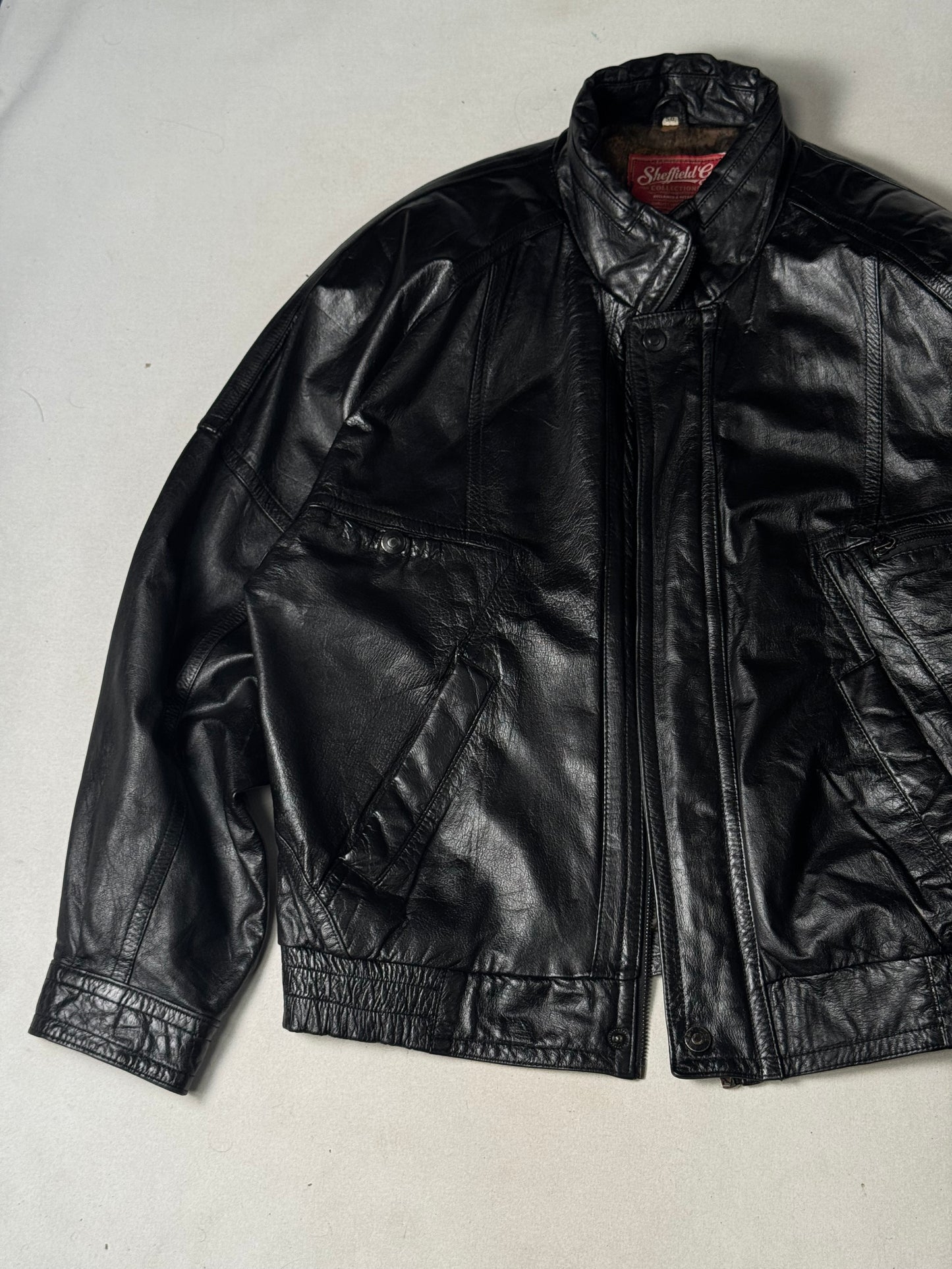 Black Real Leather Jacket (Size M)