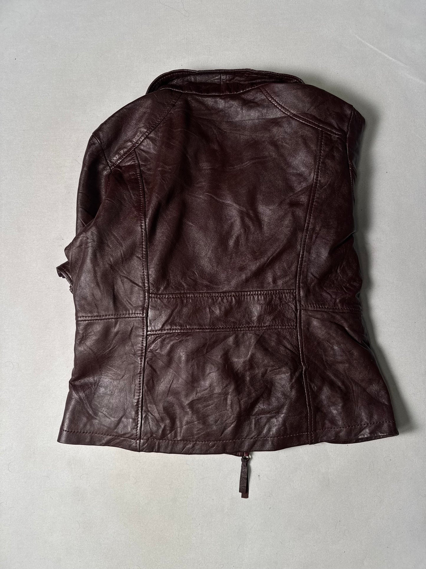 Brown Real Leather Jacket (Size S) Women’s