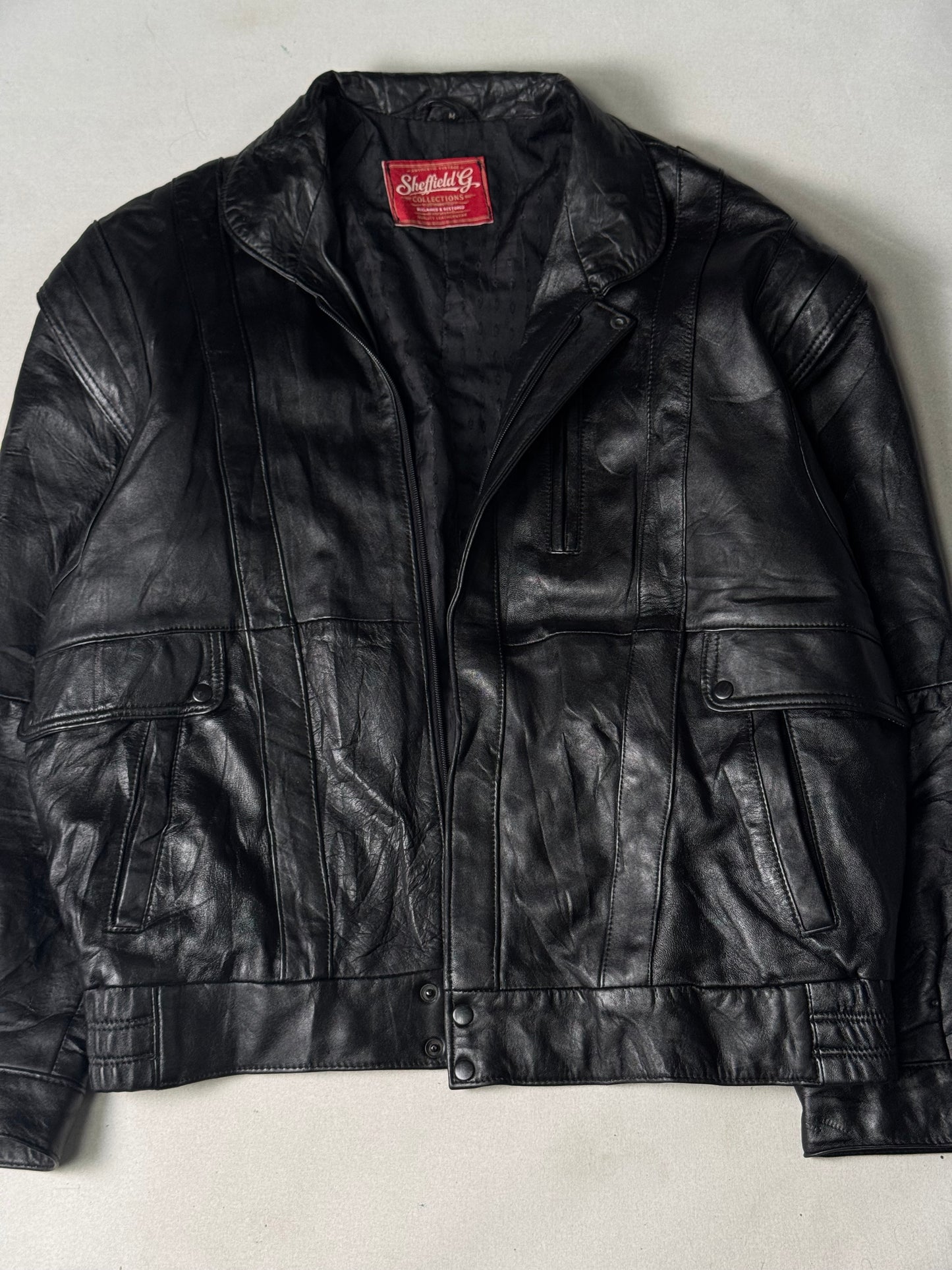 Black Real Leather Jacket (Size M)