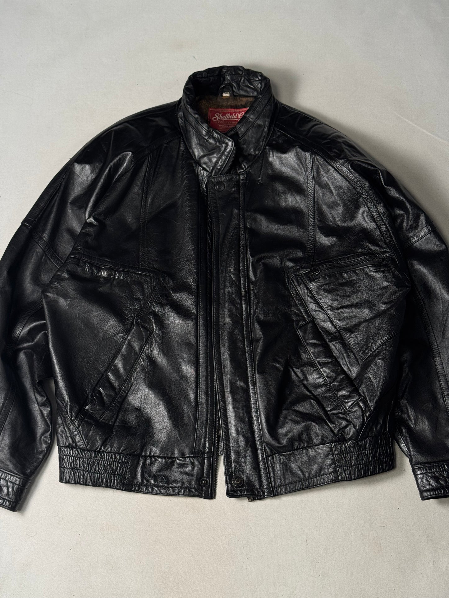 Black Real Leather Jacket (Size M)