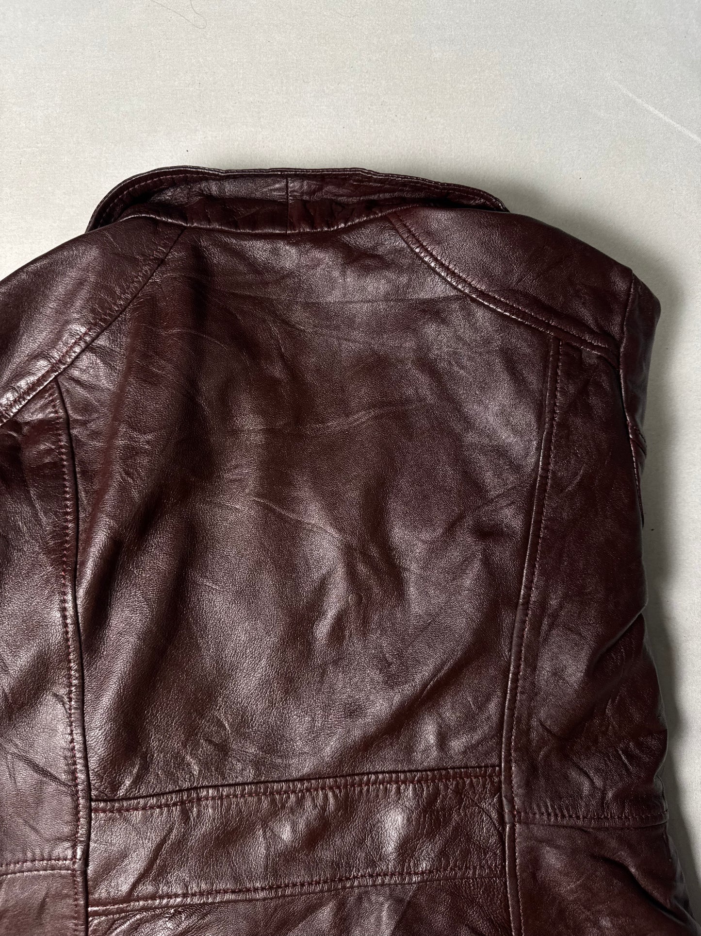 Brown Real Leather Jacket (Size S) Women’s