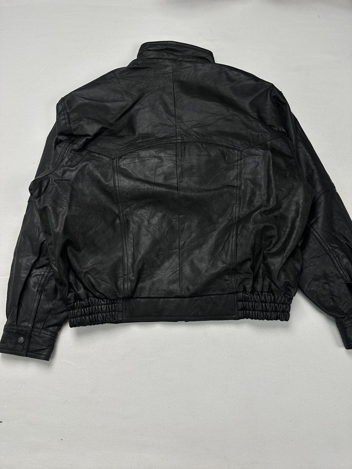Roomy XXL black leather jacket with a 26 inch chest