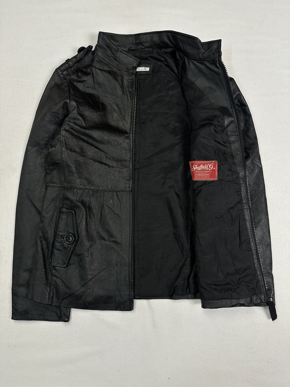 The longer cut size M jacket, 27 inches through the body