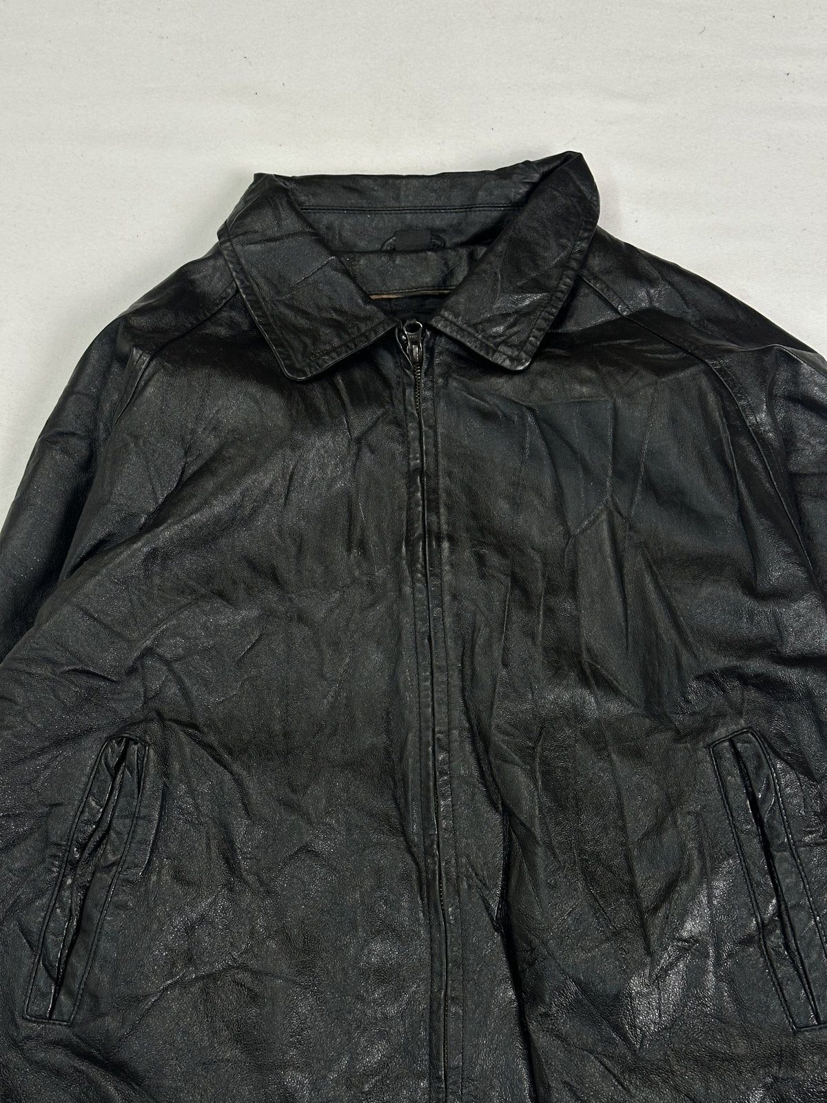 Black harrington jacket in very good condition, shown in size XL