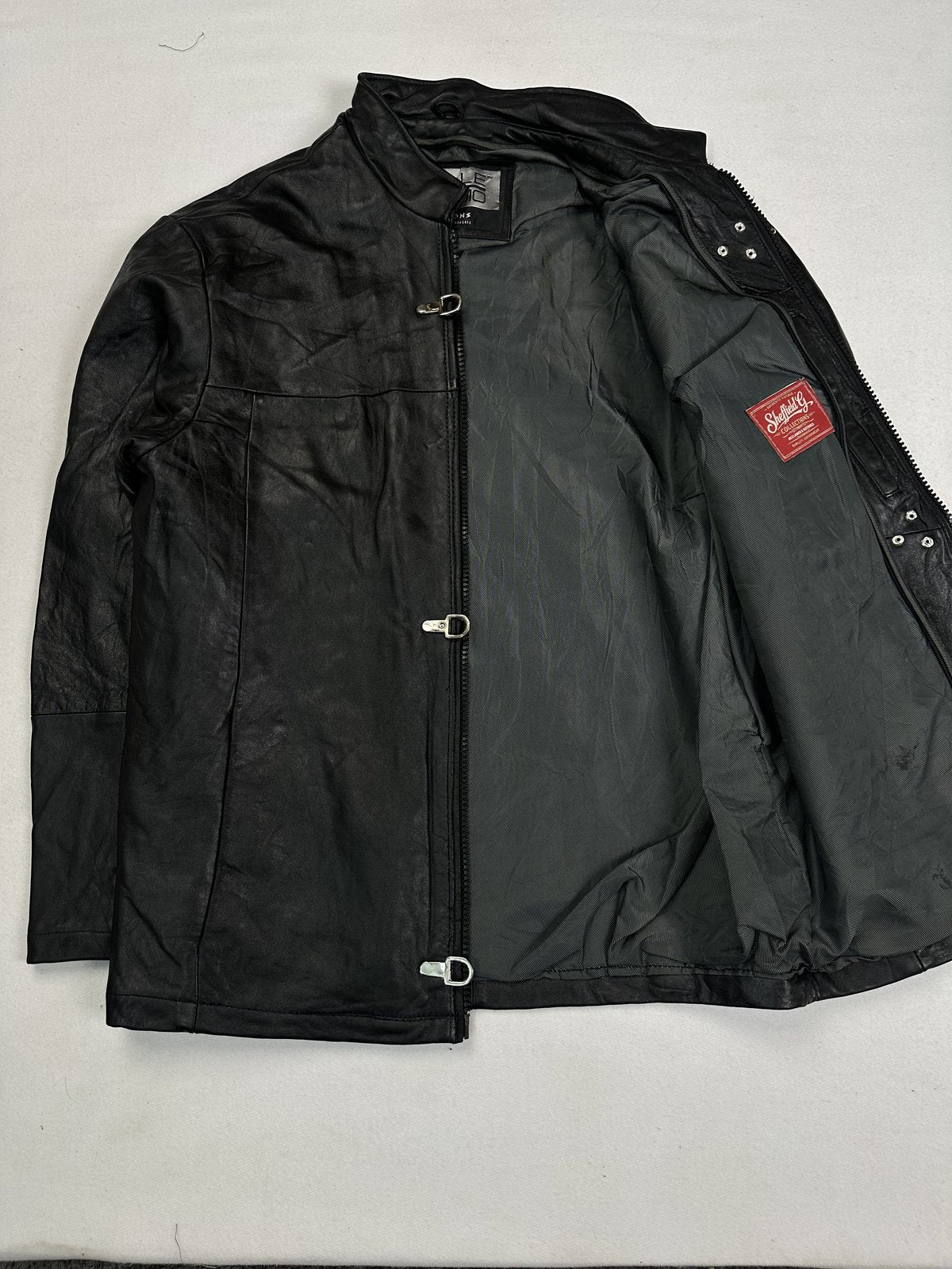 The size L black jacket, 29 inches long through the body