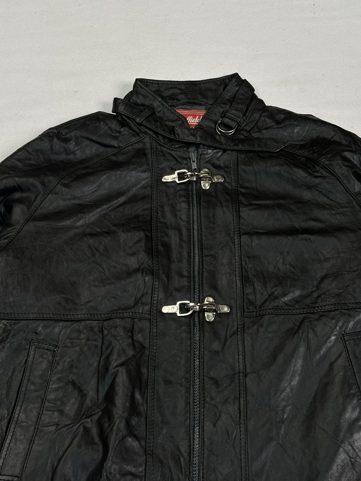The size L black jacket, 24 inches long through the body