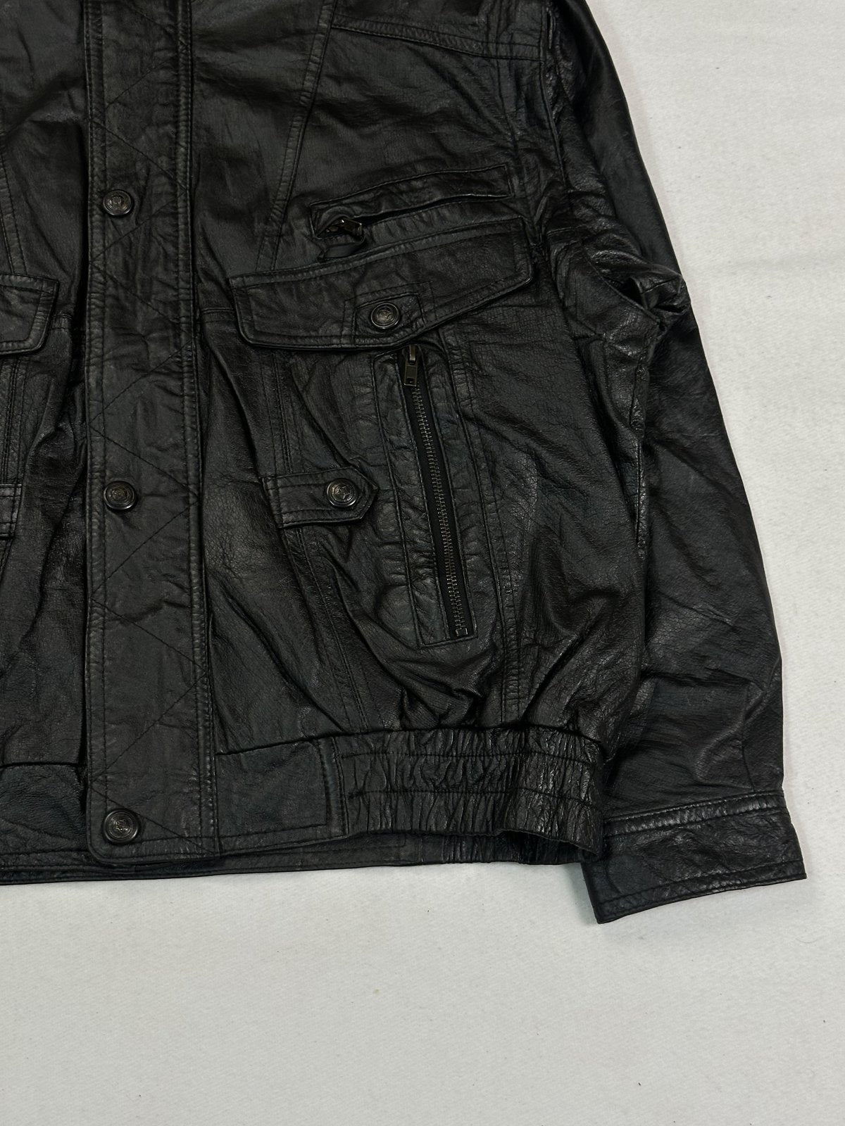 Black field jacket in very good condition, shown in size XL