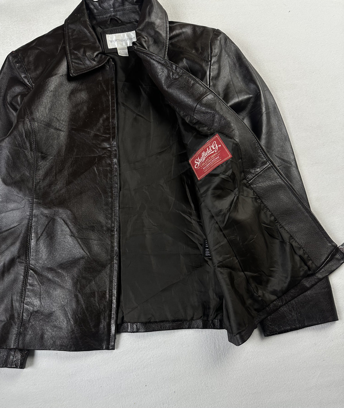 Brown Harrington opened out to show the full lining and the collar from above