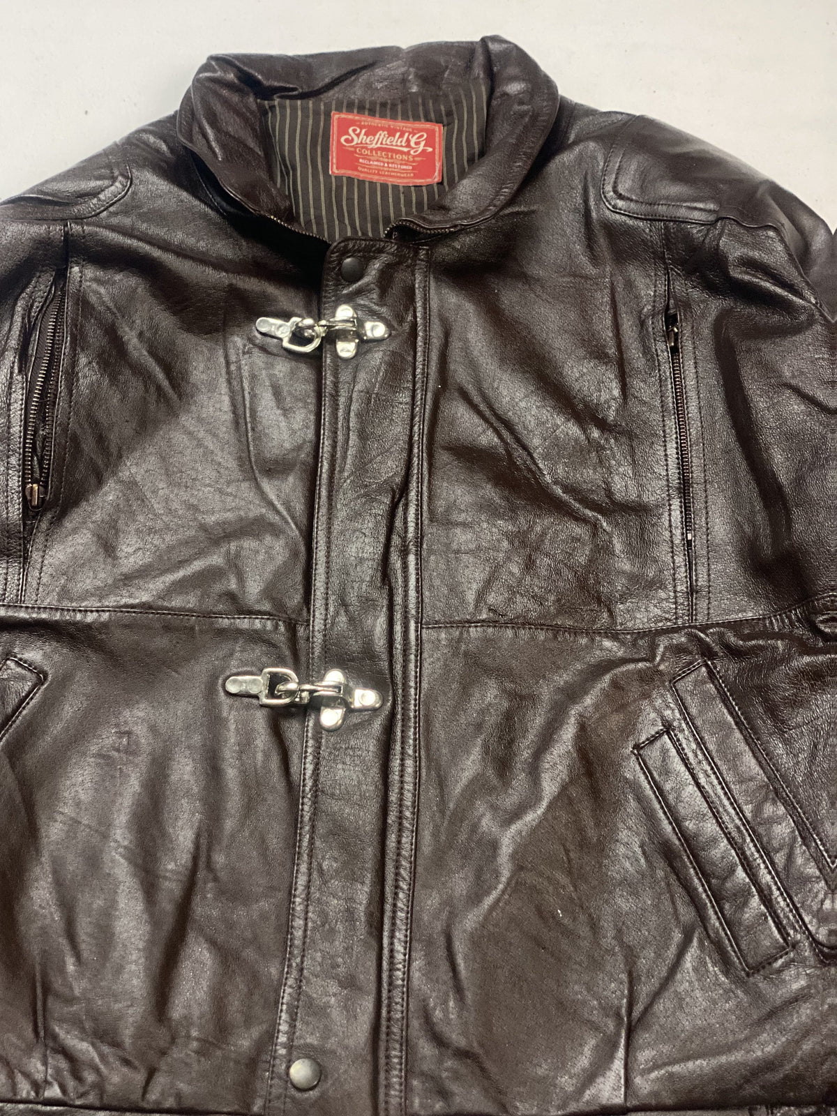 The long size XXL brown jacket, 29 inches through the body