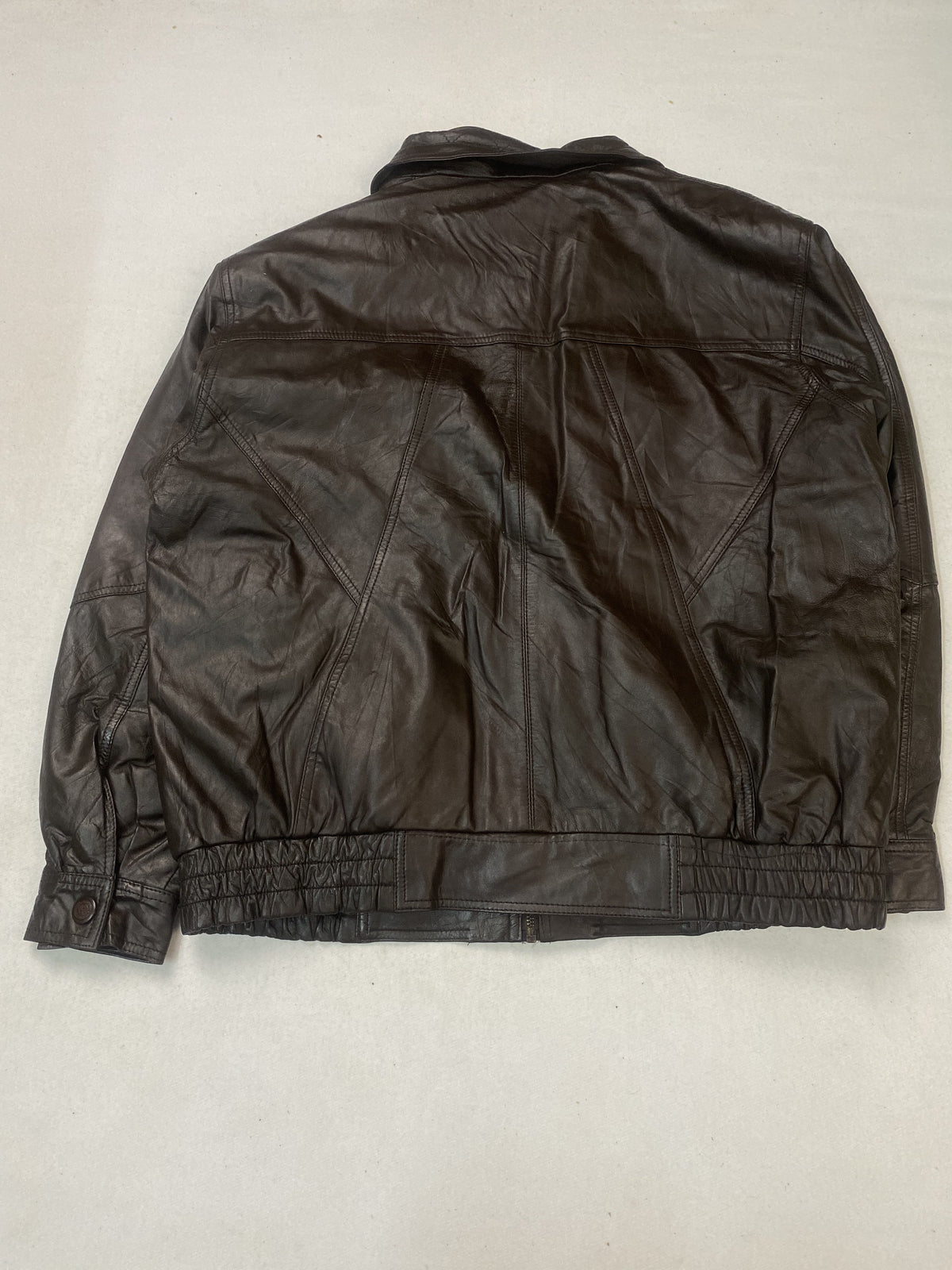 Size XL harrington in brown real leather with a 24 inch chest