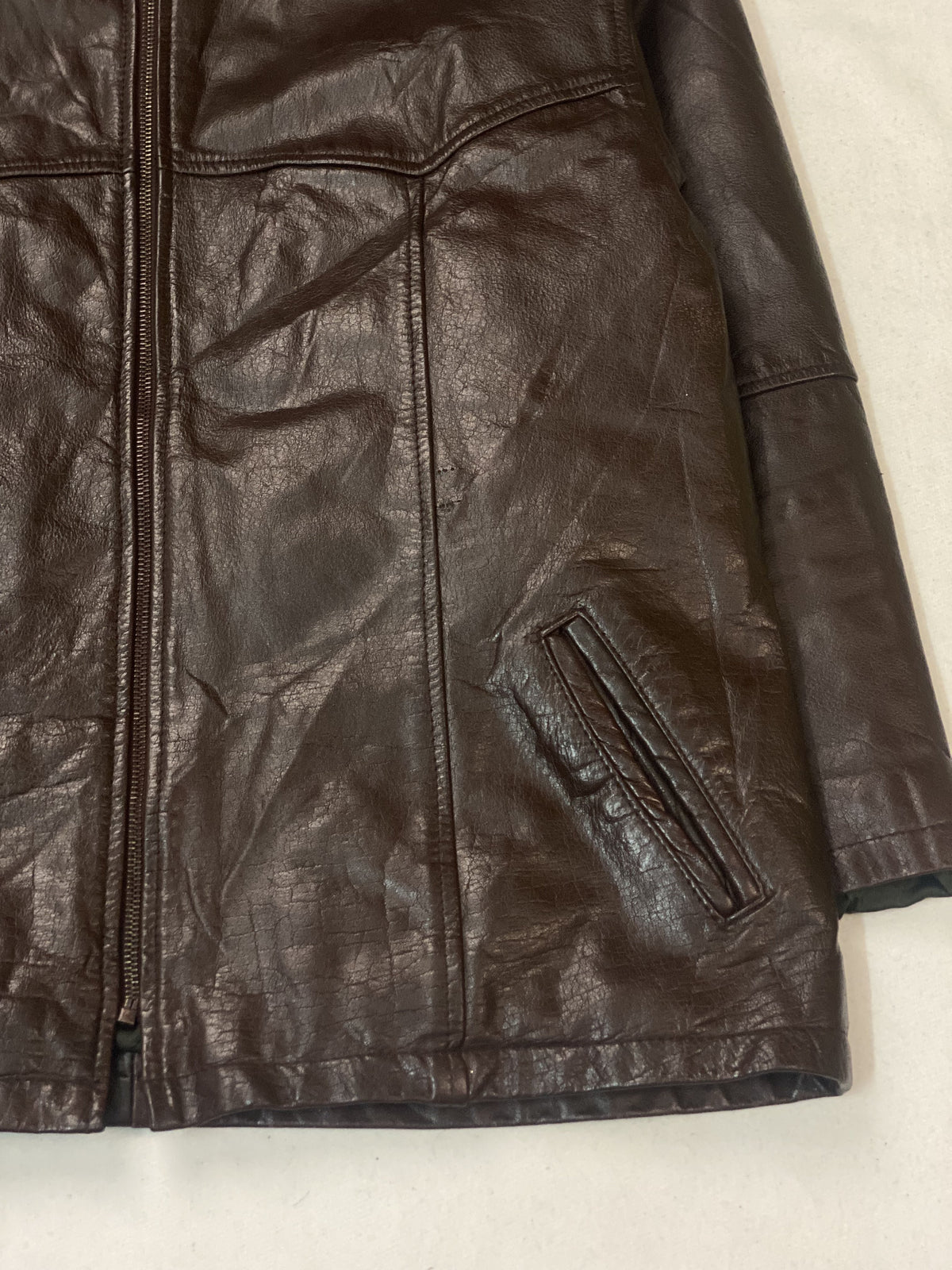 Brown leather cafe racer in very good condition, shown in size L