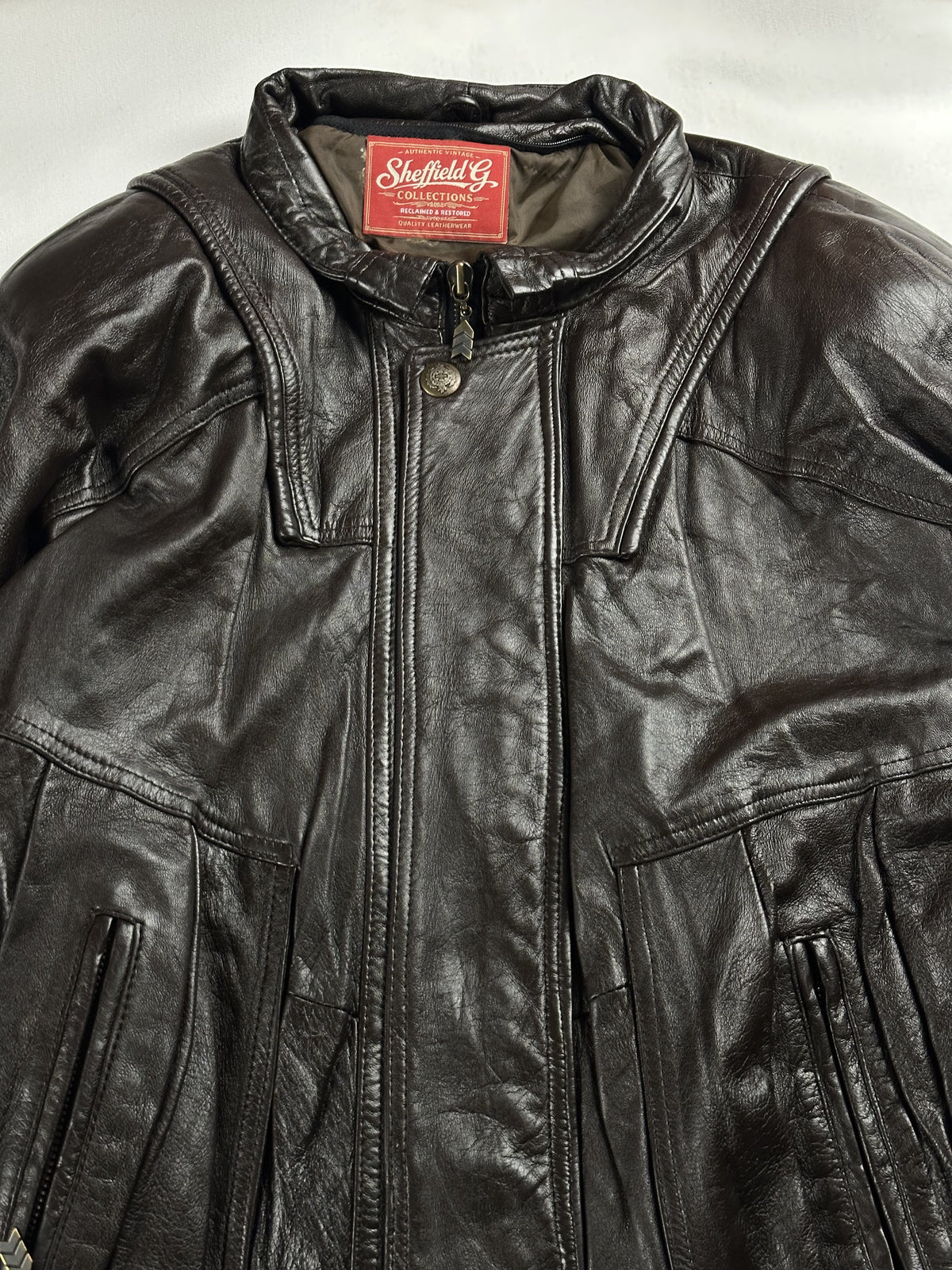 The size XL field jacket, 27 inches long with a short 18 inch sleeve