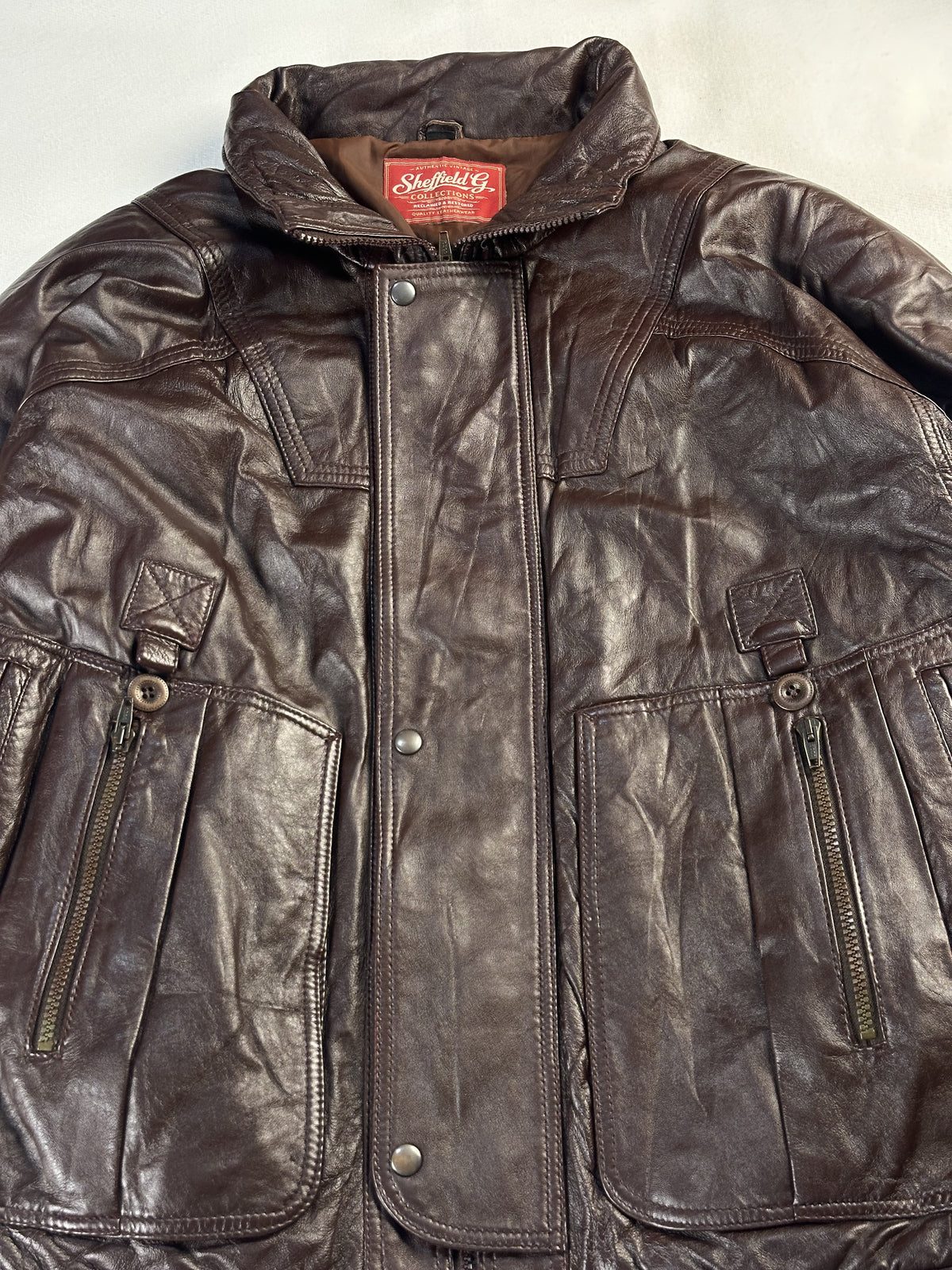 The size XL field jacket, 27 inches long through the body