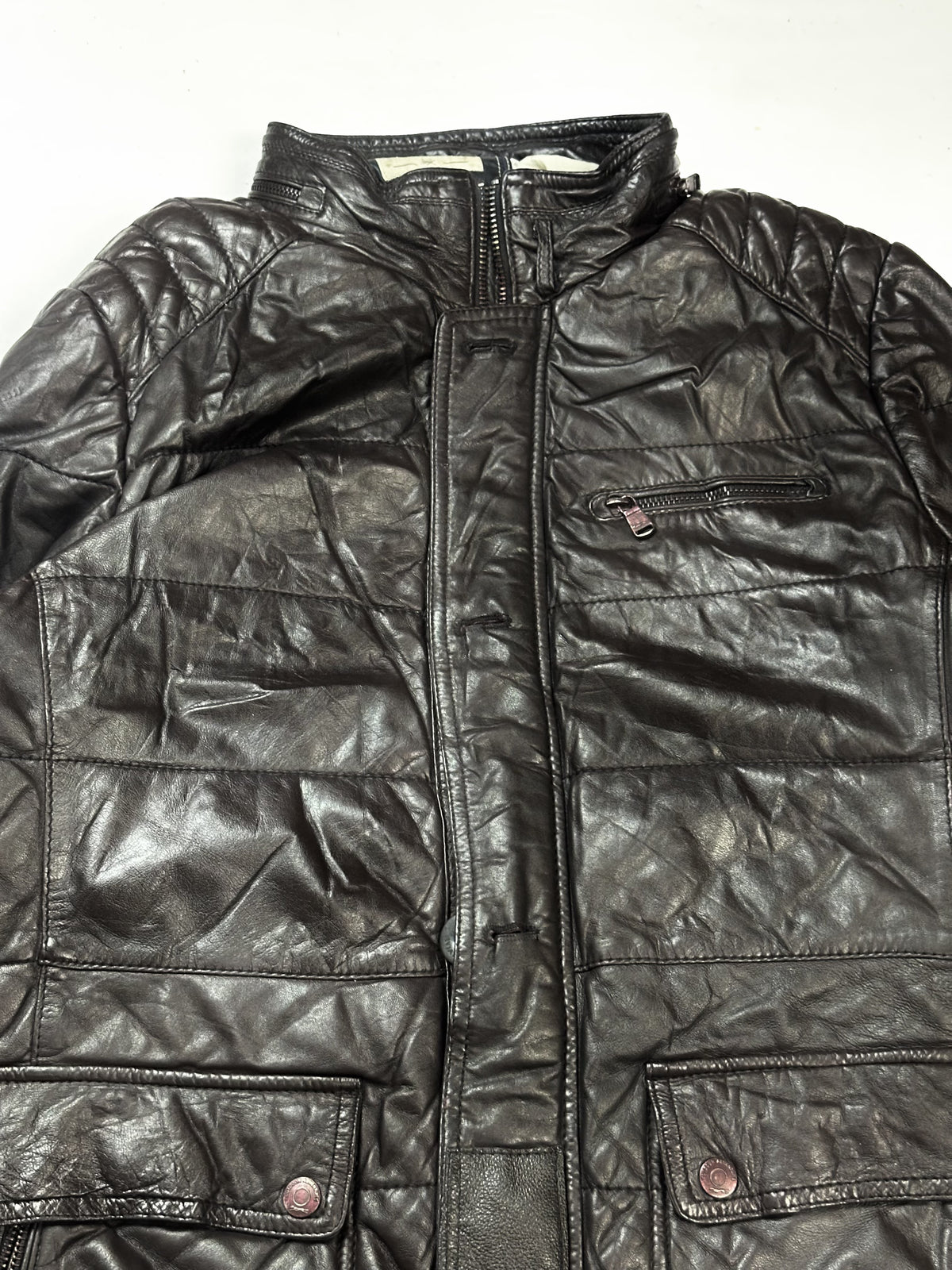 The long size L brown jacket, 30 inches through the body