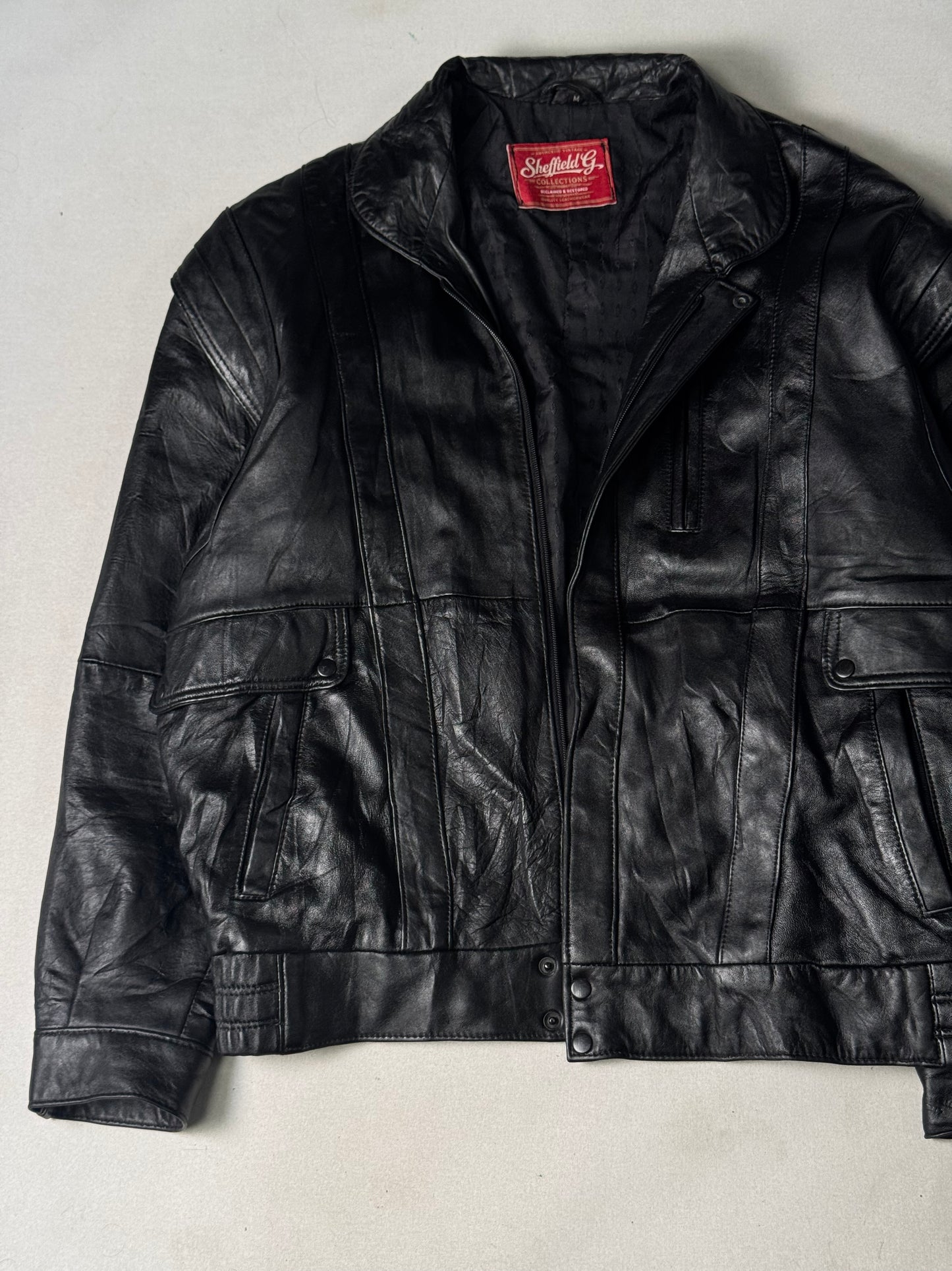 Black Real Leather Jacket (Size M)