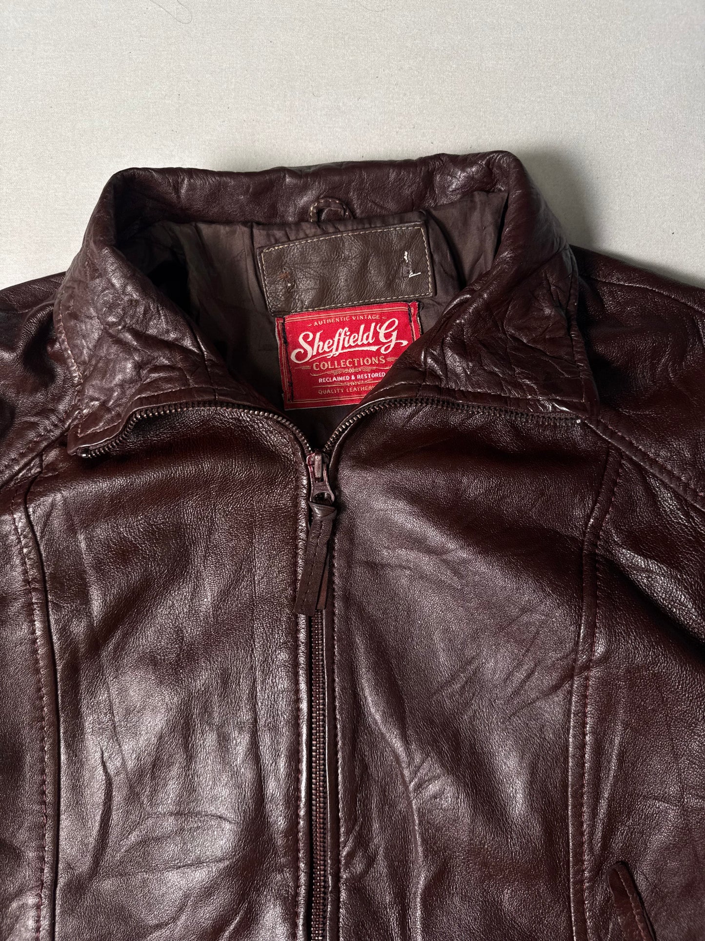 Brown Real Leather Jacket (Size S) Women’s