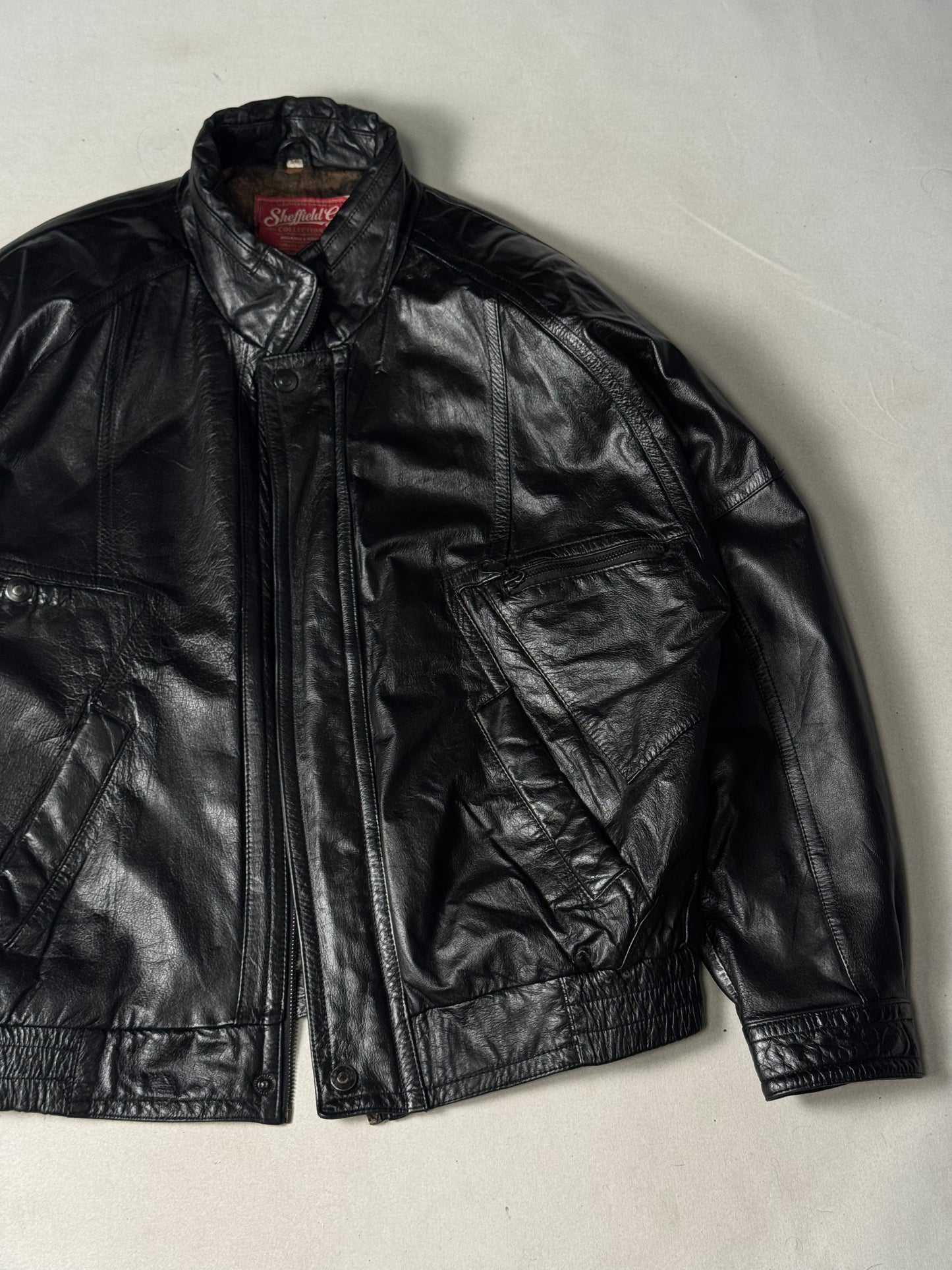 Black Real Leather Jacket (Size M)