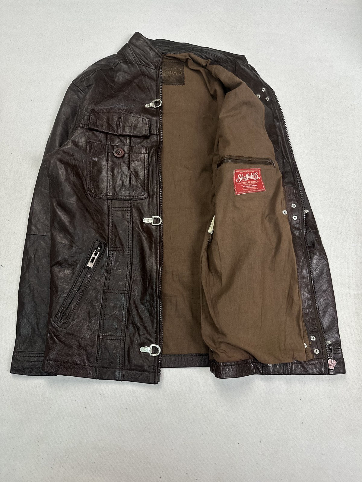 Field jacket opened out to show the lining inside