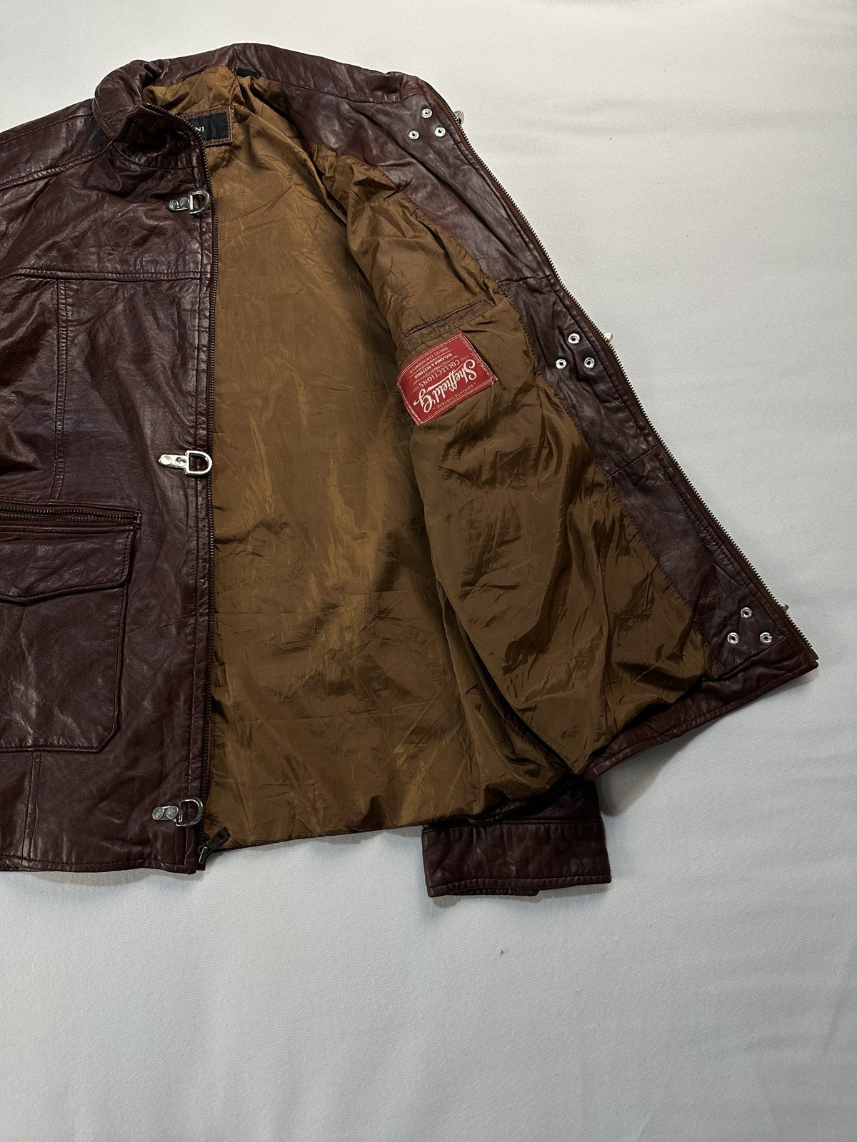 Field jacket opened out to show the lining inside