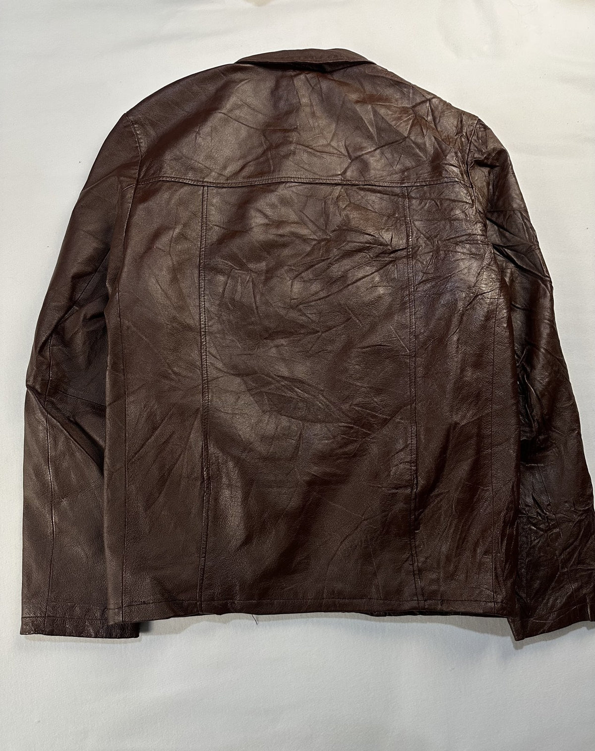 Back of the size L burgundy harrington shown flat