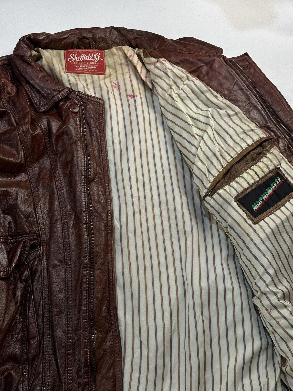 Harrington opened out to show the lining inside