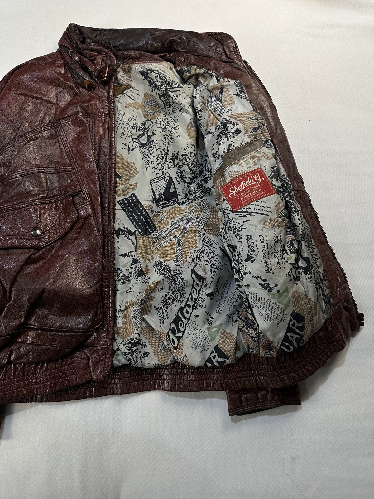 Harrington opened out to show the lining inside